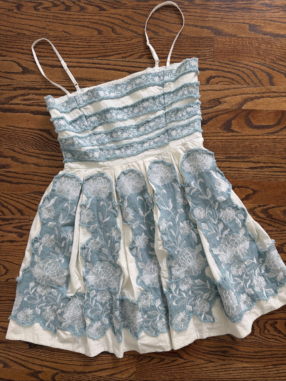 NWT Anthropologie Maeve Fit and Flare Mini Dress Blue White